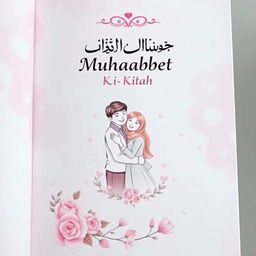 A beautifully designed book title page featuring the title "محبت کی کتاب" (Muhabbat Ki Kitab) in elegant Urdu script