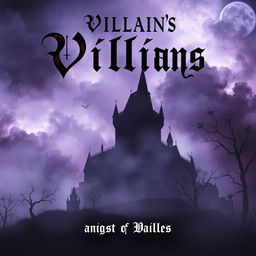 An album cover for a villain-themed music album, featuring dark and moody elements