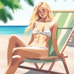 A high-quality digital art image featuring a young woman with golden blonde hair