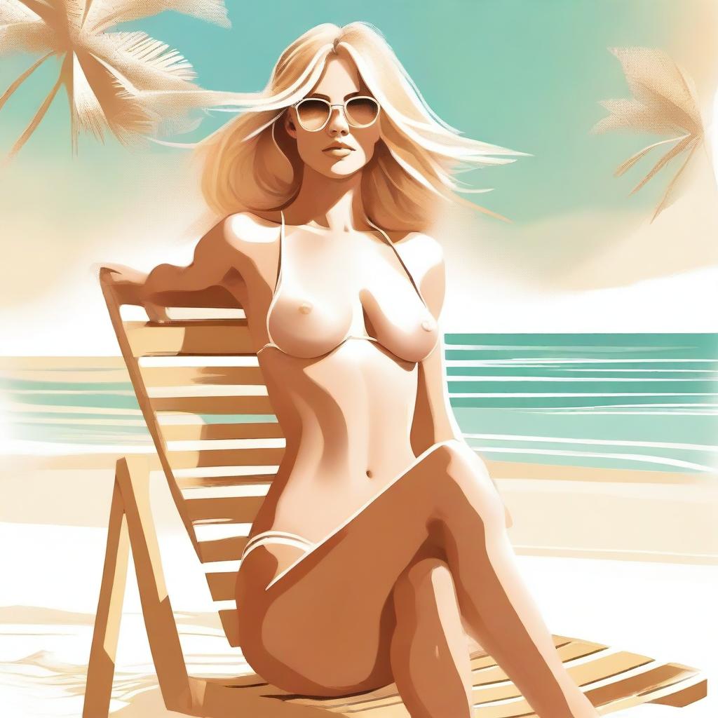 A high-quality digital art image featuring a young woman with golden blonde hair