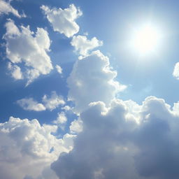 A beautiful clear sky filled with aesthetic fluffy clouds, showcasing various shades of white, soft blue, and hints of pastel colors