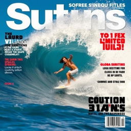 A dynamic scene of a surfer expertly riding a massive, powerful wave, showcasing their athleticism and skill