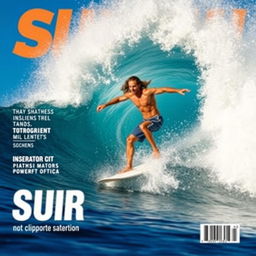 A dynamic scene of a surfer expertly riding a massive, powerful wave, showcasing their athleticism and skill