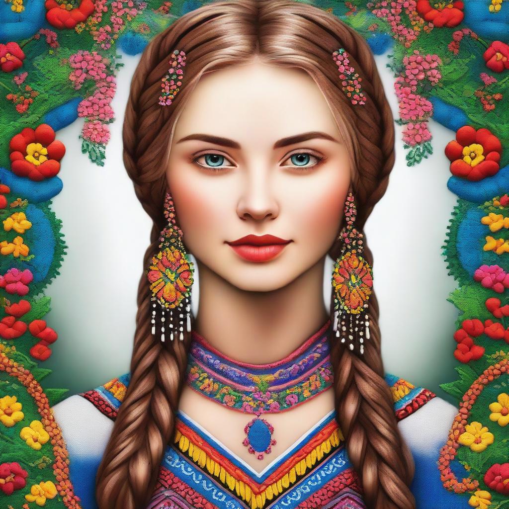 A digital art of a young Ukrainian woman