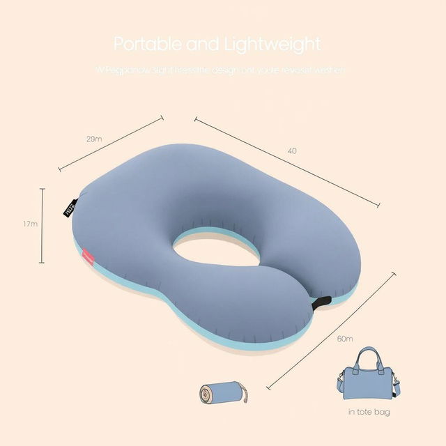 A sleek and modern design sketch of a pregnancy pillow that is both portable and lightweight