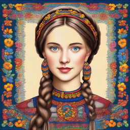 A digital art of a young Ukrainian woman