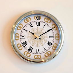 A beautifully designed wall clock featuring intricate patterns and a sleek modern finish