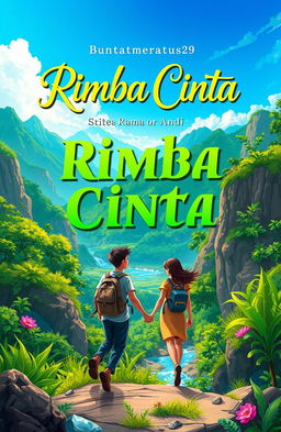 An adventurous scene depicting the theme of nature, featuring characters named Tari, Rama, or Andi as the main figures