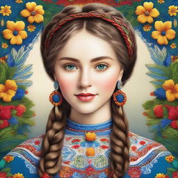 A digital art of a young Ukrainian woman