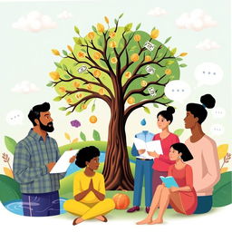 A visually engaging composition that symbolizes Financial Literacy, Better Mental Health, and Critical Thinking