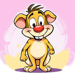 A cartoon-style illustration inspired by the provided image, featuring exaggerated and playful characteristics, bright colors, and whimsical details