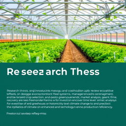 A research thesis on greenhouse product cultivation, focusing on innovative methods, sustainable practices, and economic viability