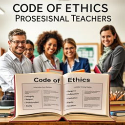 An inspiring and educational scene depicting the Code of Ethics for Professional Teachers