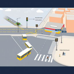 Illustration of a simplified urban transport system compared to the human nervous system