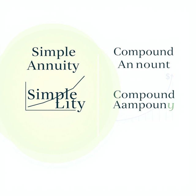 A conceptual illustration depicting the difference between a simple annuity and a compound annuity