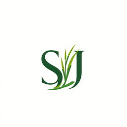 A sleek and modern logo design for a brand named 'S J', featuring bold, stylized lettering of 'S' and 'J'