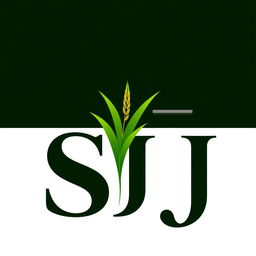 A sleek and modern logo design for a brand named 'S J', featuring bold, stylized lettering of 'S' and 'J'