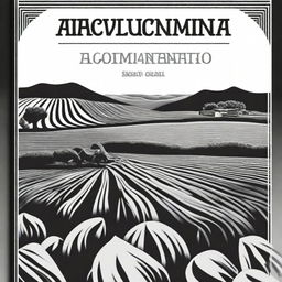 This is a digital art image of an academic book cover in black and white titled 'Sector Agroalimentario'