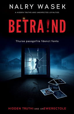 A suspenseful and intriguing book cover for a mystery novel featuring a dark, atmospheric background with hints of urban shadows
