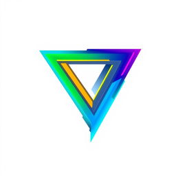 A futuristic logo design featuring a bold and colorful representation of the number '7' in a sleek, modern style