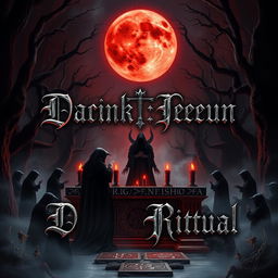 A captivating album cover for dark demonic ritual music, centered around a mysterious and sinister theme