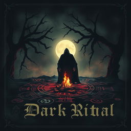 A dark and atmospheric music album cover featuring a haunting demonic ritual scene