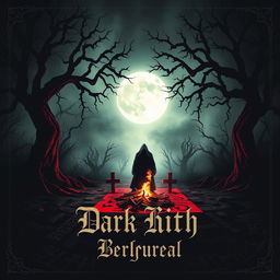 A dark and atmospheric music album cover featuring a haunting demonic ritual scene