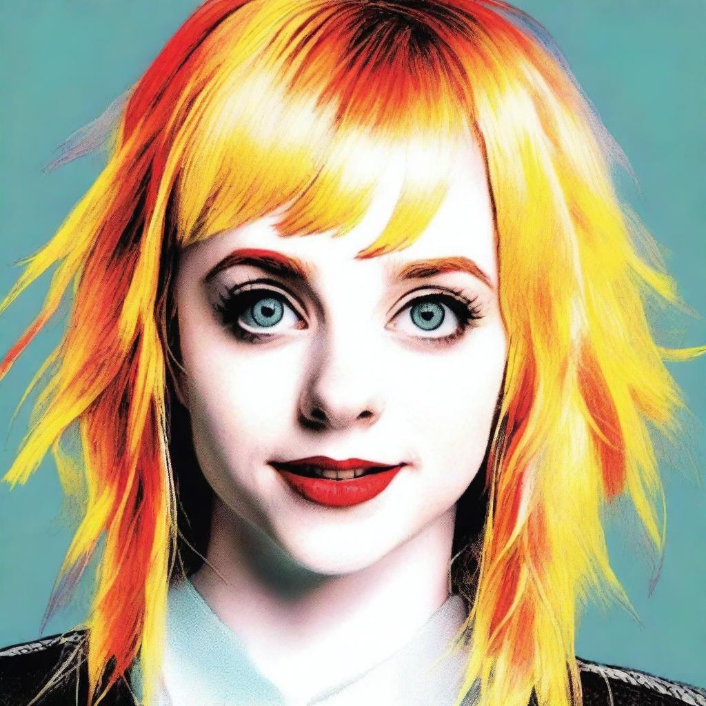 A high-quality, digitally rendered profile picture of a woman who bears a striking resemblance to Hayley Williams, the lead singer of Paramore, but with blonde hair