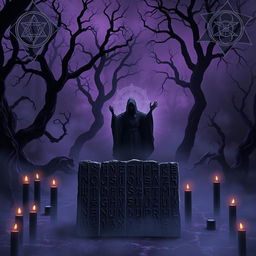 An eerie, dark-themed album cover for a demonic ritual music album