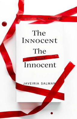 A stunning, minimalist book cover design for a mystery novel titled "The Innocent" by Javairia Salman