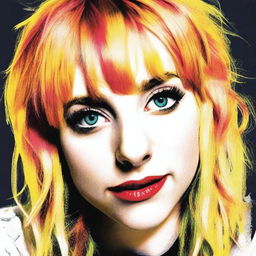 A high-quality, digitally rendered profile picture of a woman who bears a striking resemblance to Hayley Williams, the lead singer of Paramore, but with blonde hair