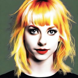 A high-quality, digitally rendered profile picture of a woman who bears a striking resemblance to Hayley Williams, the lead singer of Paramore, but with blonde hair