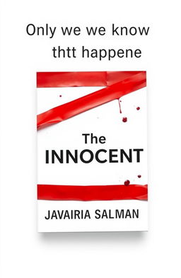 A minimalist book cover design for a mystery novel titled 'The Innocent' by Javairia Salman