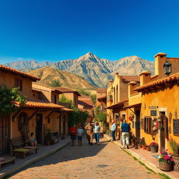 A realistic depiction of a Mexican village, featuring authentic adobe houses with weathered textures and traditional terracotta roofs