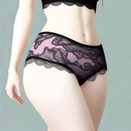 A high-quality, digital art image depicting a pair of stylish and sexy panties