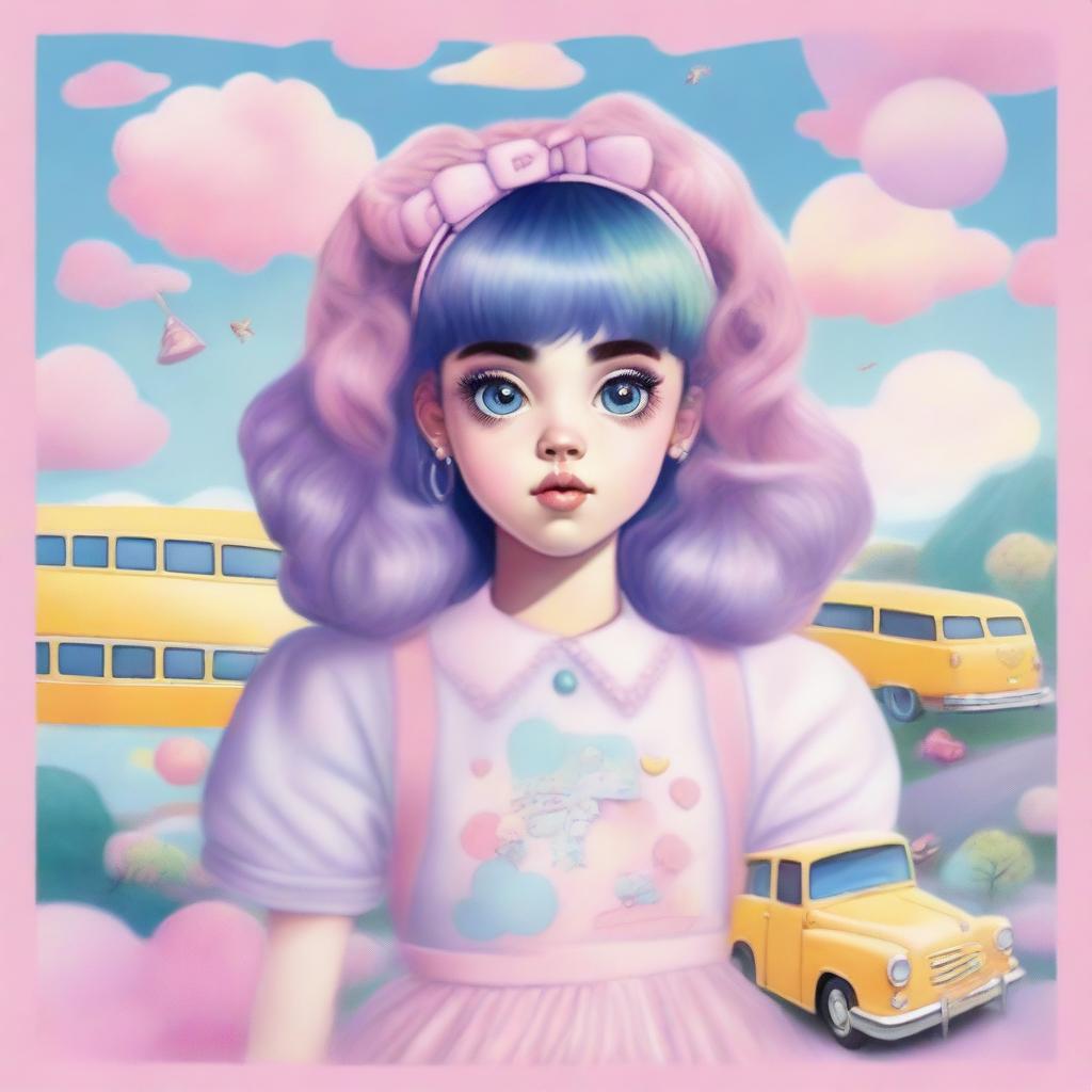 A high-quality digital art image inspired by Melanie Martinez's K-12 album