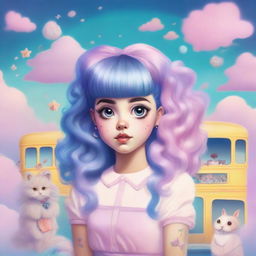 A high-quality digital art image inspired by Melanie Martinez's K-12 album