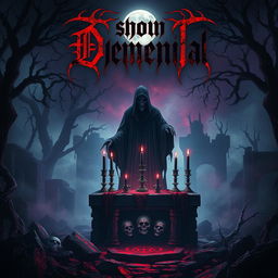 A chilling and immersive album cover for dark demonic ritual music