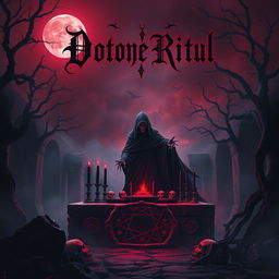 A chilling and immersive album cover for dark demonic ritual music