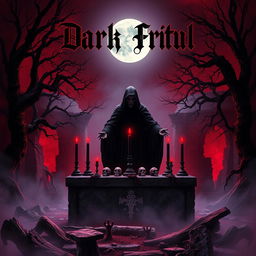 A chilling and immersive album cover for dark demonic ritual music