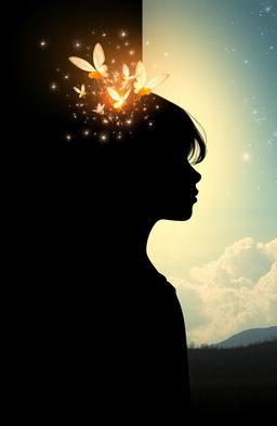 A stunning silhouette of a girl named Aleena, set against a dramatic backdrop