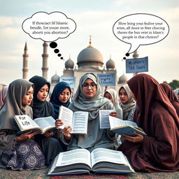 A thought-provoking image illustrating the intersection of Islamic beliefs and views on abortion