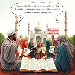 A thought-provoking image illustrating the intersection of Islamic beliefs and views on abortion