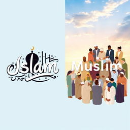 An educational image illustrating the distinction between 'Islam' and 'Muslim'