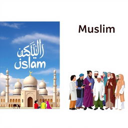 An educational image illustrating the distinction between 'Islam' and 'Muslim'