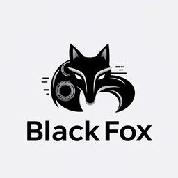 A sleek and modern logo design for a multimedia company named 'Black Fox'