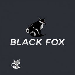 A sleek and modern logo design for a multimedia company named 'Black Fox'