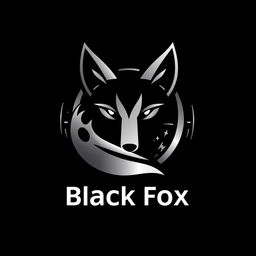 A sleek and modern logo design for a multimedia company named 'Black Fox'