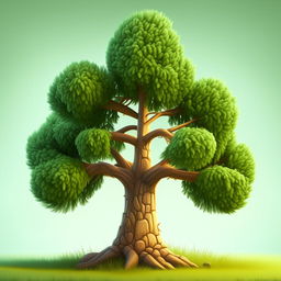 Generate a cartoon version of a pine tree.