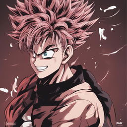 A digital art illustration of Goku from Dragonball, rendered in the style of Jujutsu Kaisen